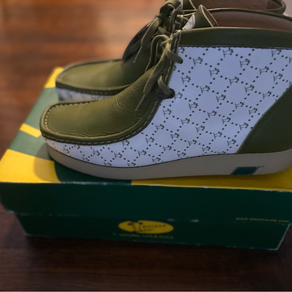 Green and White Kids Shoes